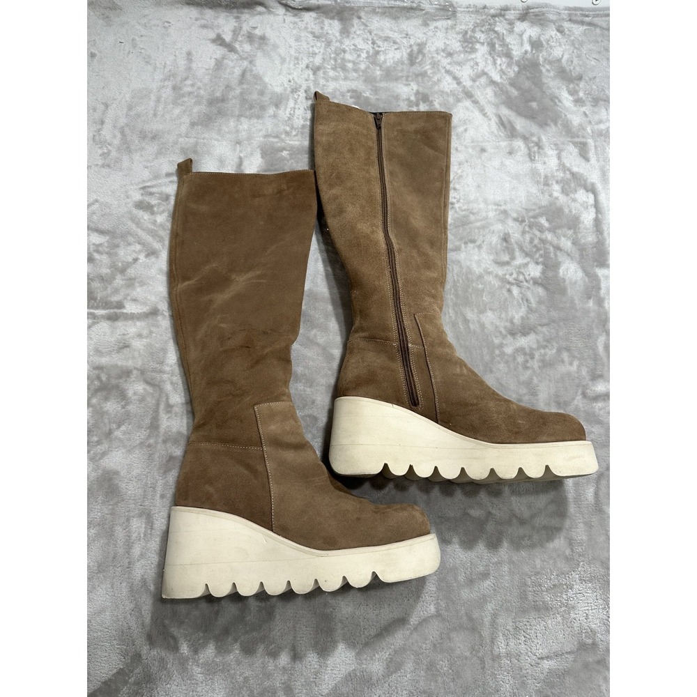 Free People‎ x Equitaire Alexi Wedge Tall Suede Boots Size 40 U.S. 9.5 Women's